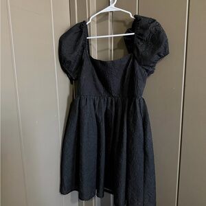 Lulu's Black Textured Kids Dress
